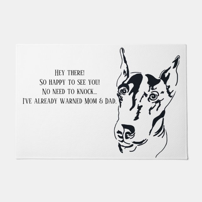 Doberman Pinscher Door Mat Fußmatte (Vorderseite)