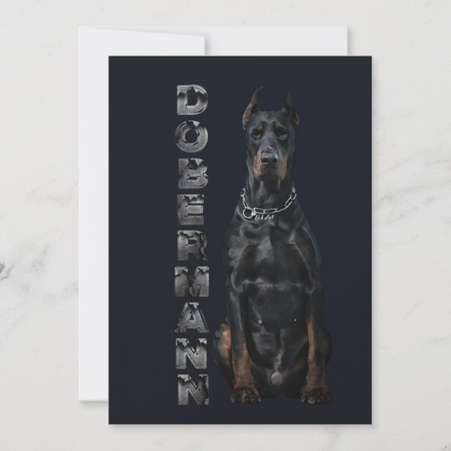 Doberman Pinscher Einladung (Vorderseite)