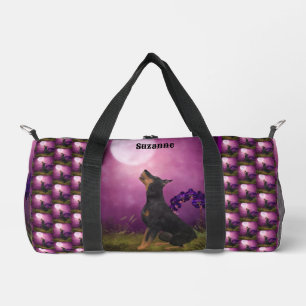 Doberman Pinscher Fantasy Moon Personalisiert Duffle Bag