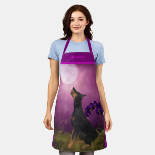 Doberman Pinscher Fantasy Moon Personalisiert Schürze