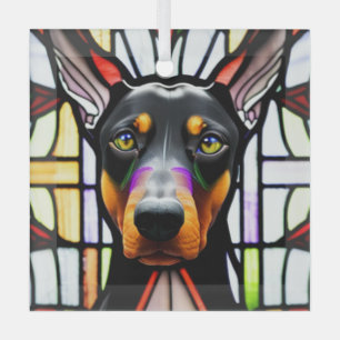 Doberman Pinscher "Festes Glas" Ornament Aus Glas
