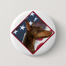 Doberman Pinscher Flag 2 Button