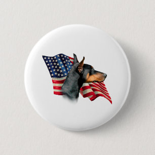 Doberman Pinscher Flag Button