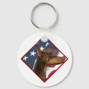 Doberman Pinscher Flag Schlüsselanhänger