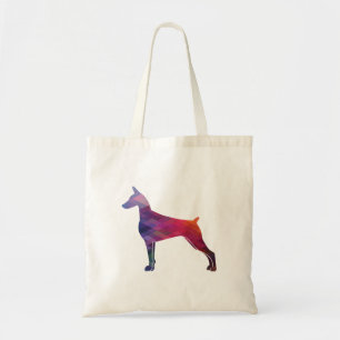 Doberman Pinscher Geometric Muster Lila Tragetasche