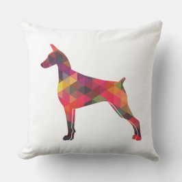 Doberman Pinscher Geometric Patten Silhouette Kissen