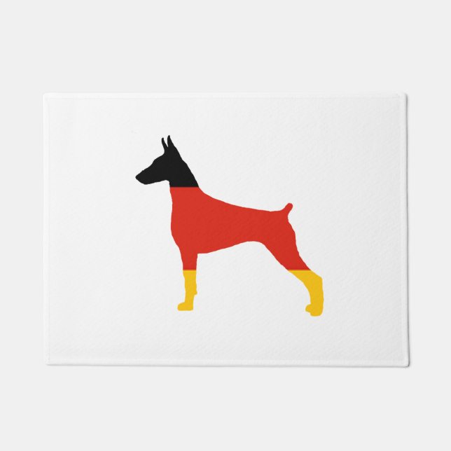 Doberman pinscher germany-flag Silhouette Fußmatte (Vorderseite)