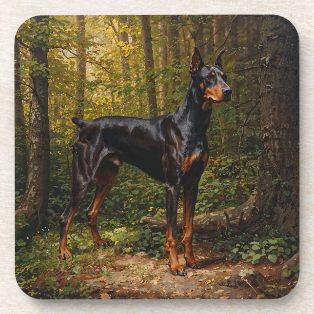 Doberman Pinscher Getränkeuntersetzer (Vorderseite)