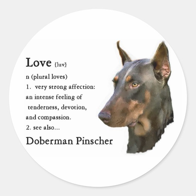 Doberman Pinscher Gifts Runder Aufkleber (Vorderseite)