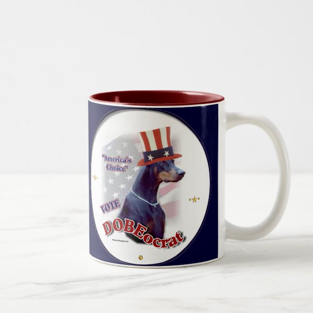 Doberman Pinscher Gifts Zweifarbige Tasse (Rechts)
