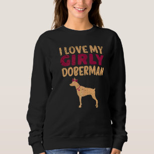 Doberman Pinscher Girl Girly Dog Gender Reveal Cu Sweatshirt