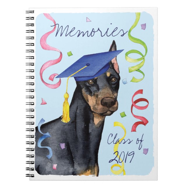 Doberman Pinscher Graduate Notizblock (Vorderseite)