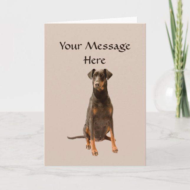 Doberman Pinscher Greeting Card Feiertagskarte (Vorderseite)