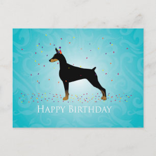 Doberman Pinscher Happy Birthday Design Postkarte
