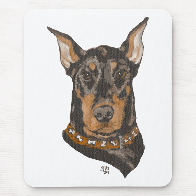 Doberman Pinscher Head Study Mousepad (Vorne)