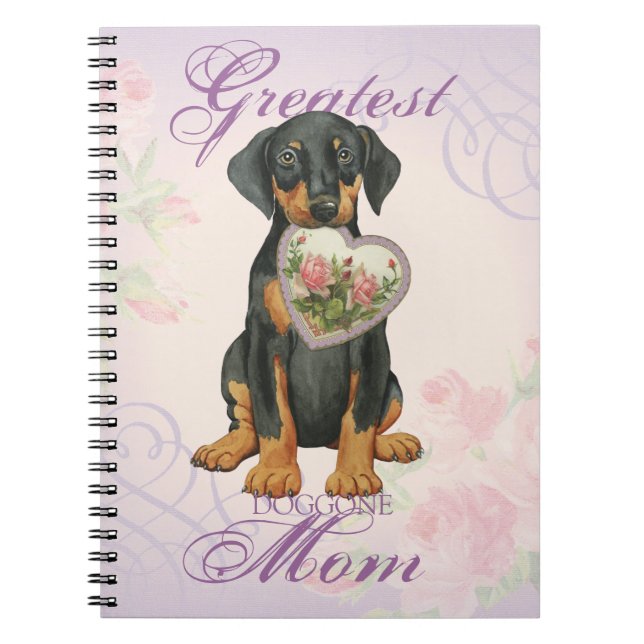 Doberman Pinscher Heart Mama Notizblock (Vorderseite)