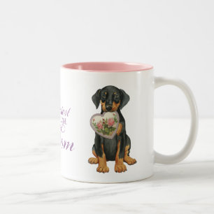 Doberman Pinscher Heart Mama Zweifarbige Tasse