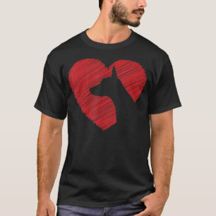 Doberman Pinscher Heart Valentine's Day Hund T-Shirt