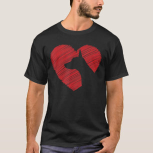 Doberman Pinscher Heart Valentine's Day Hund T-Shirt