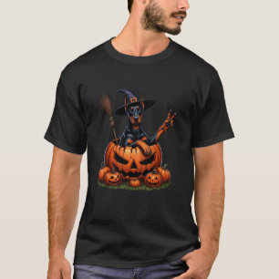 Doberman Pinscher Hexch Pumpkin Halloween Mens Wom T-Shirt