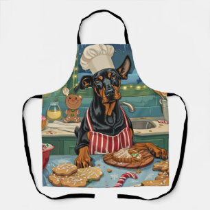 Doberman Pinscher Holiday Baking Feierliche Weihna Schürze