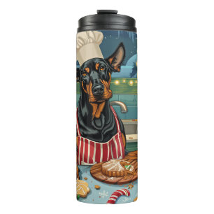 Doberman Pinscher Holiday Baking Feierliche Weihna Thermosbecher