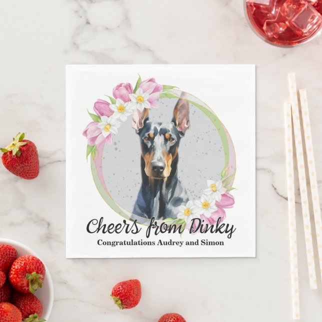 Doberman Pinscher Hund Hochzeit Napkins mit Foto Serviette (Beispiel)