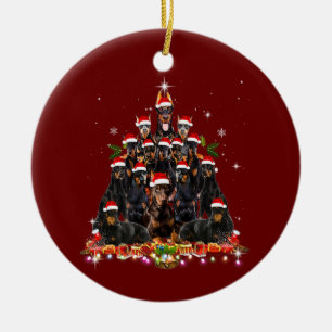 Doberman Pinscher Hund Keramik Ornament