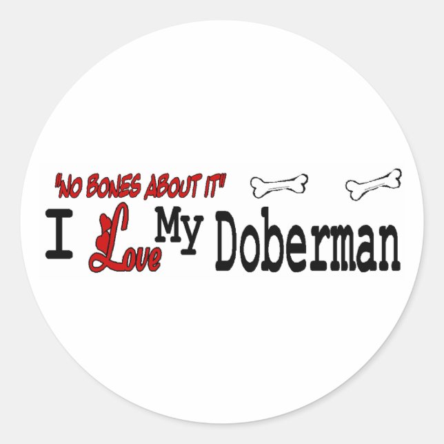 Doberman Pinscher (I-Liebe) Aufkleber (Vorderseite)