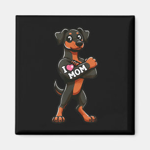 Doberman Pinscher I Liebe Mama Funny Dog Tattoo Magnet
