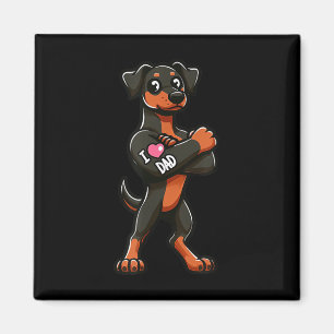 Doberman Pinscher I Liebe Vater Funny Dog Tattoo _ Magnet