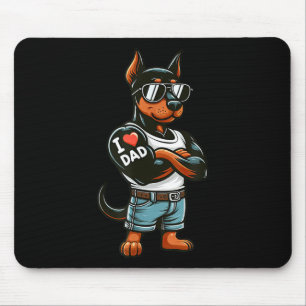 Doberman Pinscher I Liebe Vater Funny Dog Tattoo Mousepad