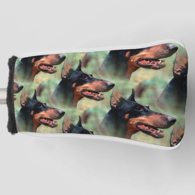 Doberman Pinscher im Wald Golf Headcover (Vorderseite)