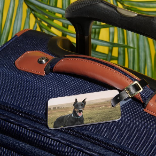 Doberman Pinscher in Field Gepäckanhänger (Vorderseite Insitu 3)