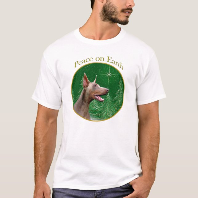 Doberman Pinscher (isabella) Peace T-Shirt (Vorderseite)