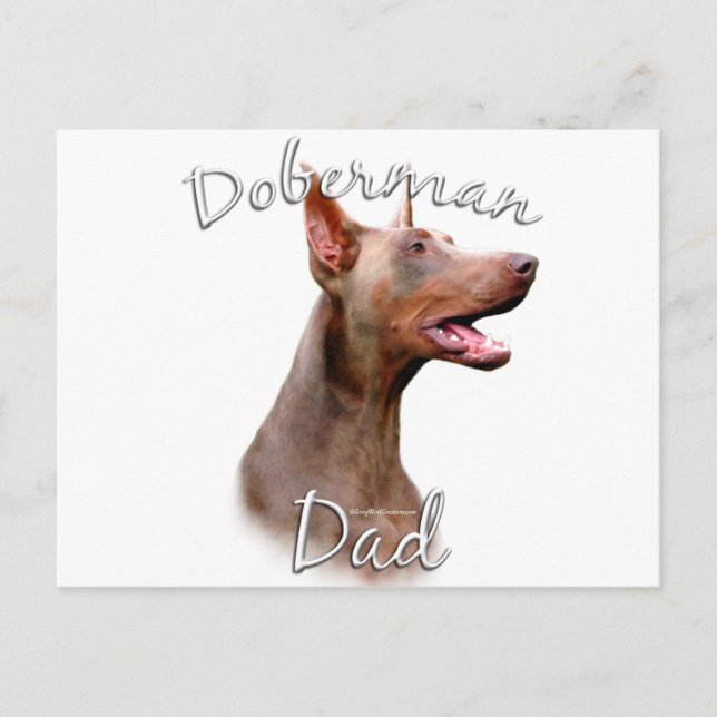 Doberman Pinscher (Isabella) Vater 2 Postkarte (Vorderseite)