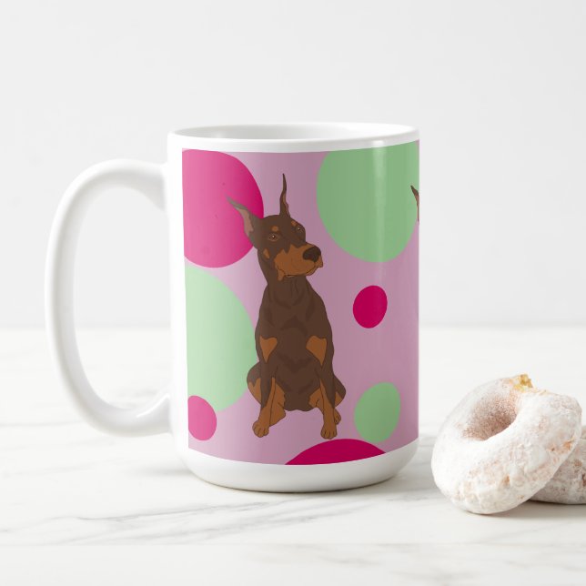 Doberman Pinscher Kaffeetasse (Mit Donut)