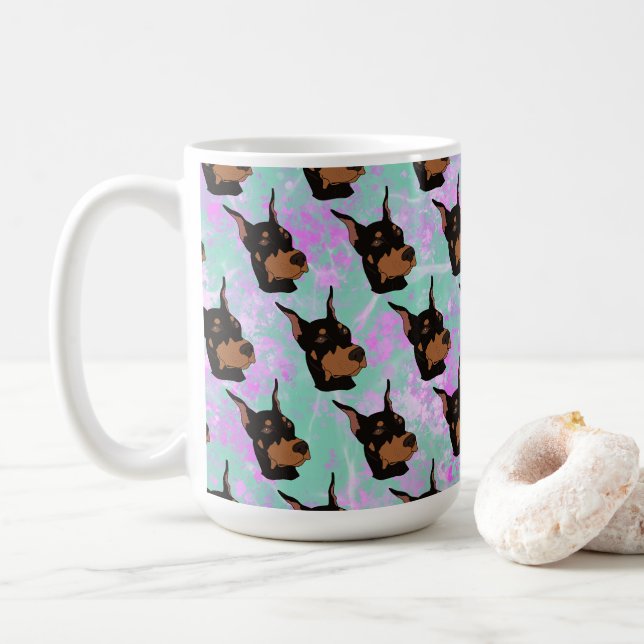 Doberman Pinscher Kaffeetasse (Mit Donut)