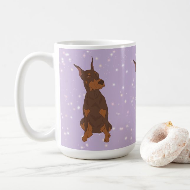 Doberman Pinscher Kaffeetasse (Mit Donut)