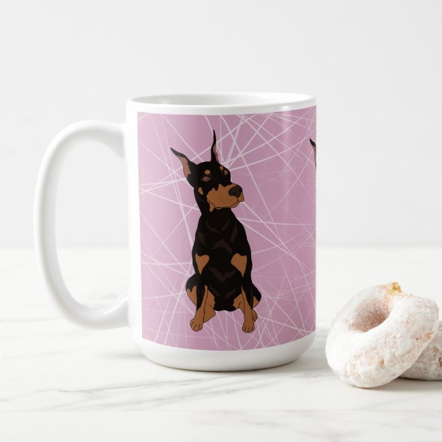 Doberman Pinscher Kaffeetasse (Mit Donut)