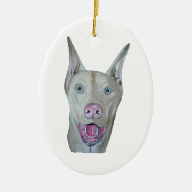 Doberman Pinscher Keramik Ornament (Vorne)