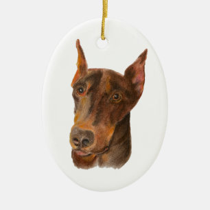 Doberman Pinscher Keramik Ornament