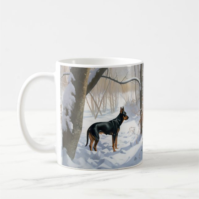 Doberman Pinscher lässt es Weihnachten Kaffeetasse (Links)