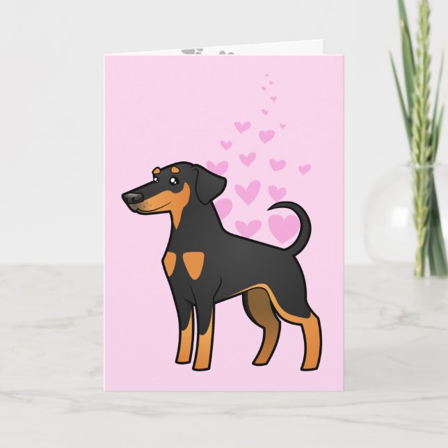 Doberman Pinscher Liebe (Diskettenohren) Karte (Vorderseite)