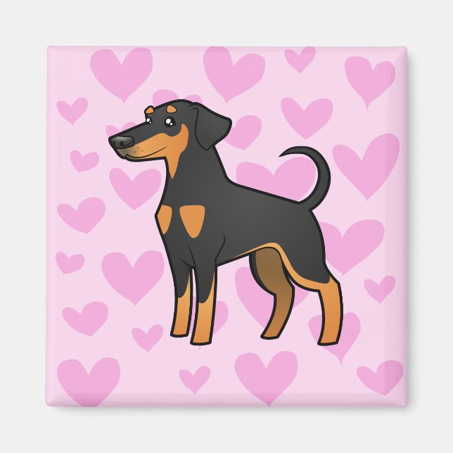 Doberman Pinscher Liebe (Diskettenohren) Magnet (Vorne)