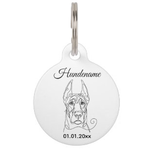 Doberman Pinscher Line Art Personalized Tag Haustiermarke
