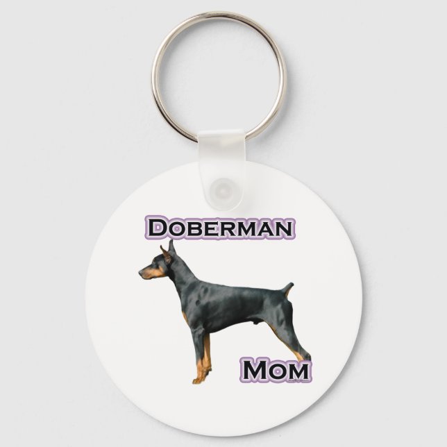Doberman Pinscher Mama 4 - Schlüsselanhänger (Vorderseite)