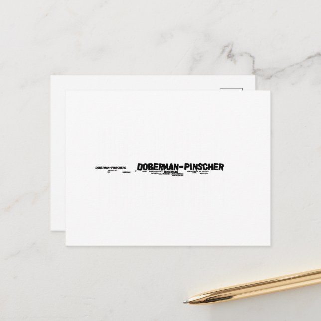 Doberman-Pinscher-Mashup Postkarte (Vorderseite/Rückseite Beispiel)