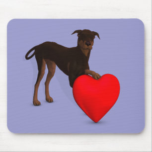 Doberman Pinscher mit Herz Mousepad