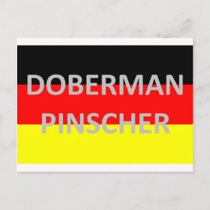Doberman pinscher name auf deutscher Flagge Postkarte